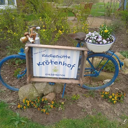Huette Kroetenhof, Radfahrer Uebernachtung Barforde