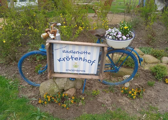 Huette Kroetenhof, Radfahrer Uebernachtung Barforde